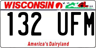 WI license plate 132UFM