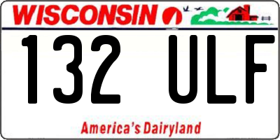 WI license plate 132ULF