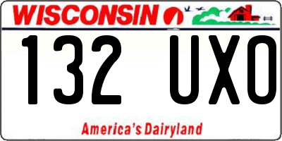WI license plate 132UXO