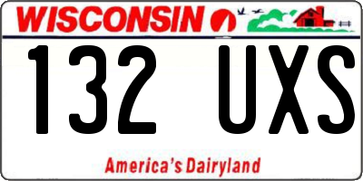 WI license plate 132UXS