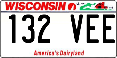 WI license plate 132VEE