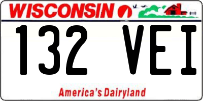 WI license plate 132VEI