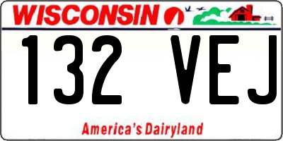 WI license plate 132VEJ