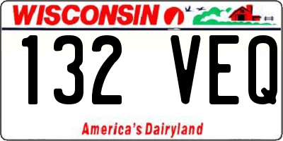 WI license plate 132VEQ