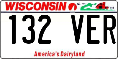 WI license plate 132VER
