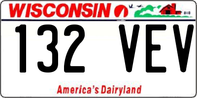 WI license plate 132VEV