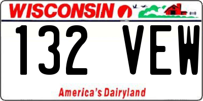WI license plate 132VEW