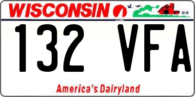 WI license plate 132VFA