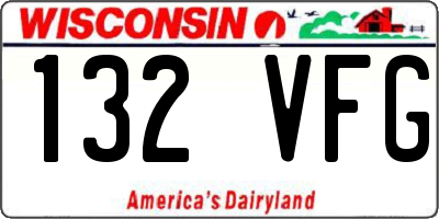 WI license plate 132VFG