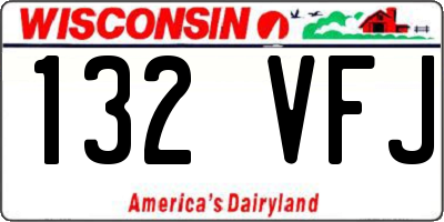 WI license plate 132VFJ