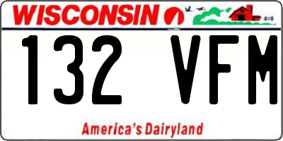 WI license plate 132VFM