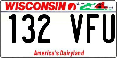 WI license plate 132VFU