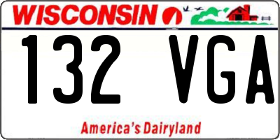 WI license plate 132VGA