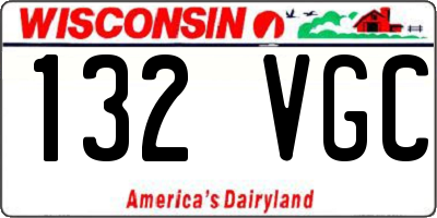 WI license plate 132VGC