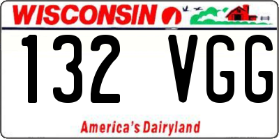 WI license plate 132VGG