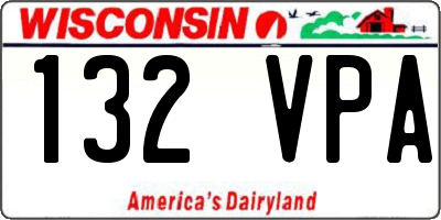 WI license plate 132VPA