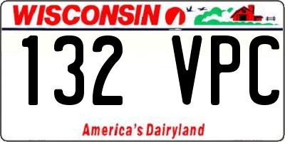 WI license plate 132VPC