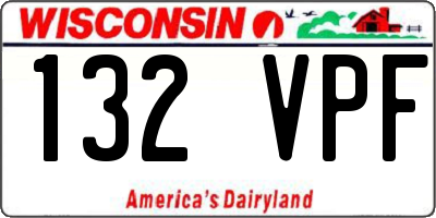 WI license plate 132VPF