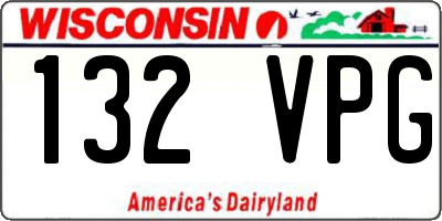 WI license plate 132VPG