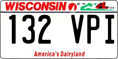 WI license plate 132VPI