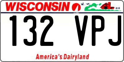 WI license plate 132VPJ