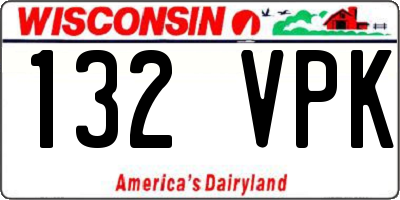 WI license plate 132VPK