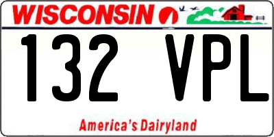 WI license plate 132VPL