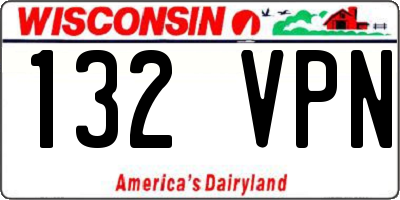 WI license plate 132VPN