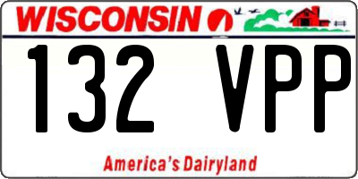 WI license plate 132VPP