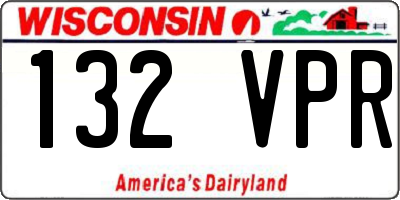 WI license plate 132VPR