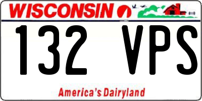 WI license plate 132VPS