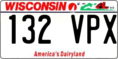 WI license plate 132VPX