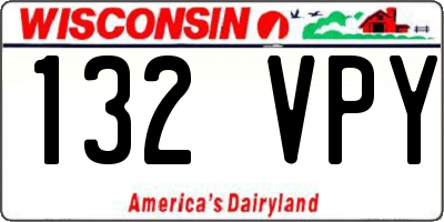 WI license plate 132VPY