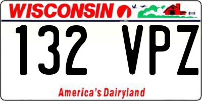 WI license plate 132VPZ
