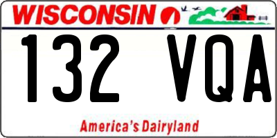 WI license plate 132VQA