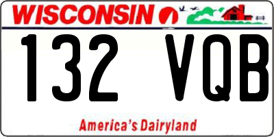 WI license plate 132VQB