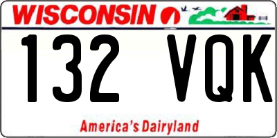 WI license plate 132VQK
