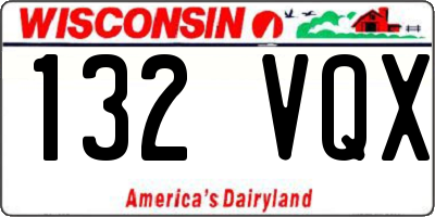 WI license plate 132VQX