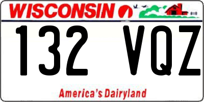 WI license plate 132VQZ