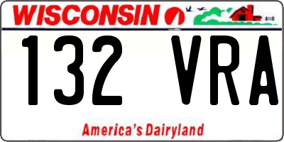 WI license plate 132VRA