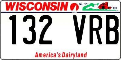 WI license plate 132VRB