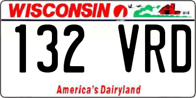 WI license plate 132VRD