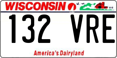WI license plate 132VRE