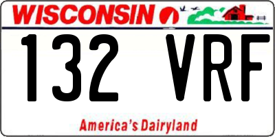 WI license plate 132VRF