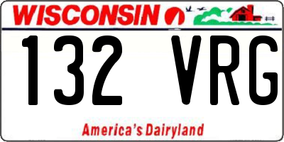 WI license plate 132VRG