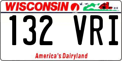 WI license plate 132VRI