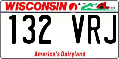 WI license plate 132VRJ