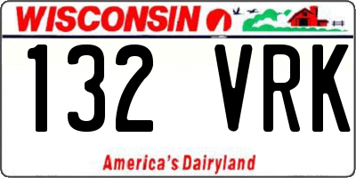 WI license plate 132VRK