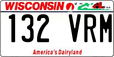 WI license plate 132VRM