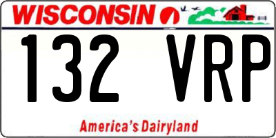 WI license plate 132VRP